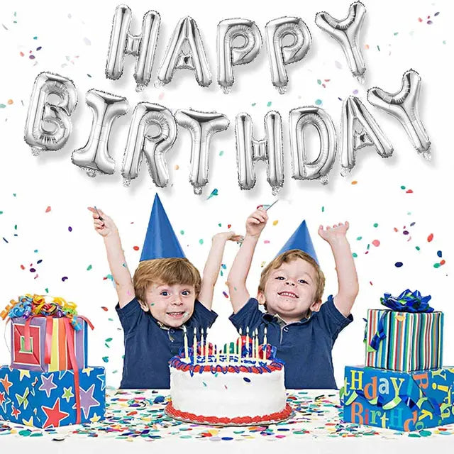 Happy birthday foil balloon set